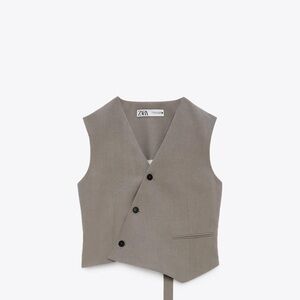 Zara Asymmetric Double Breasted Vest Limited Edition L NWT